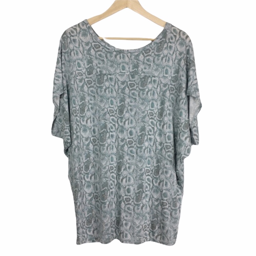 RACHEL Rachel Roy Snakeskin Print Doman Sleeve Top Shirt Womens Size Large L